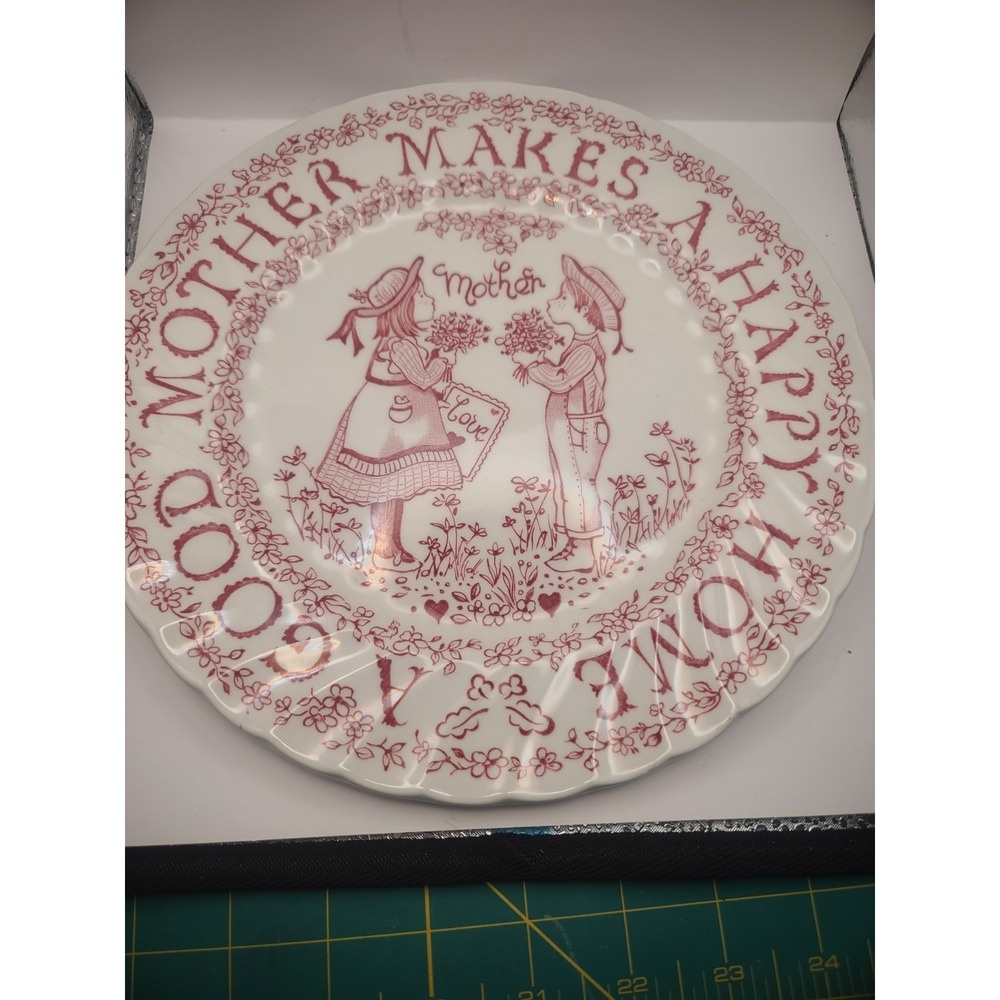 Vintage Royal Crownford Staffordshire Pink Transferware Good Mother's Day Plate